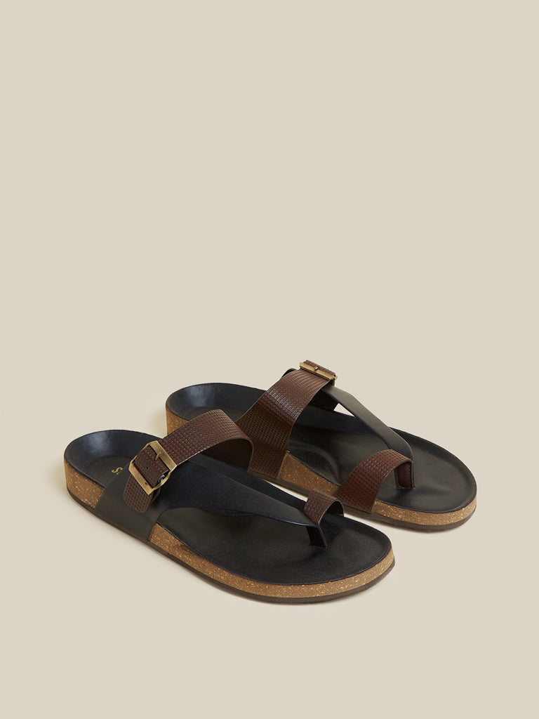 SOLEPLAY Black Buckled Comfort Sandals